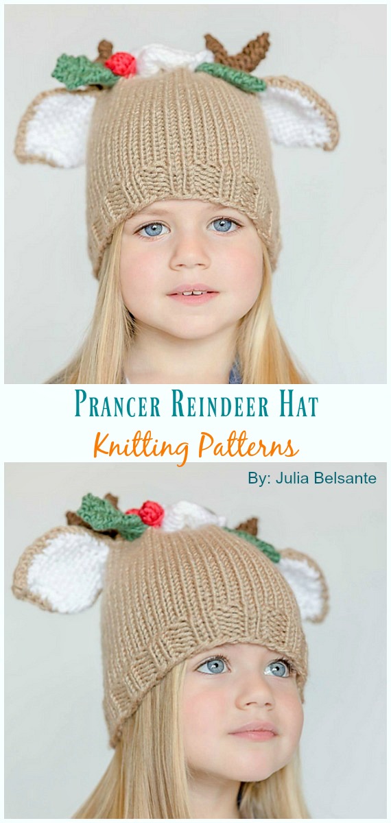 Prancer Baby and Toddler Reindeer Hat Knitting Pattern - Baby #Reindeer; #Hats; #Knitting; Patterns