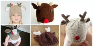 Baby Reindeer Hats Knitting Patterns