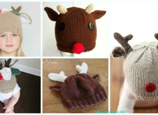 Baby Reindeer Hats Knitting Patterns
