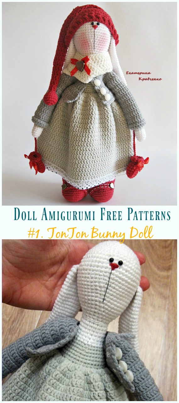 Crochet TonTon Bunny Doll Amigurumi Free Patterns - Crochet #Doll; #Amigurumi; Free Patterns