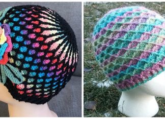 Diamond Trellis Hat Free Crochet Patterns - Adult #Hat; #Crochet; Free Patterns