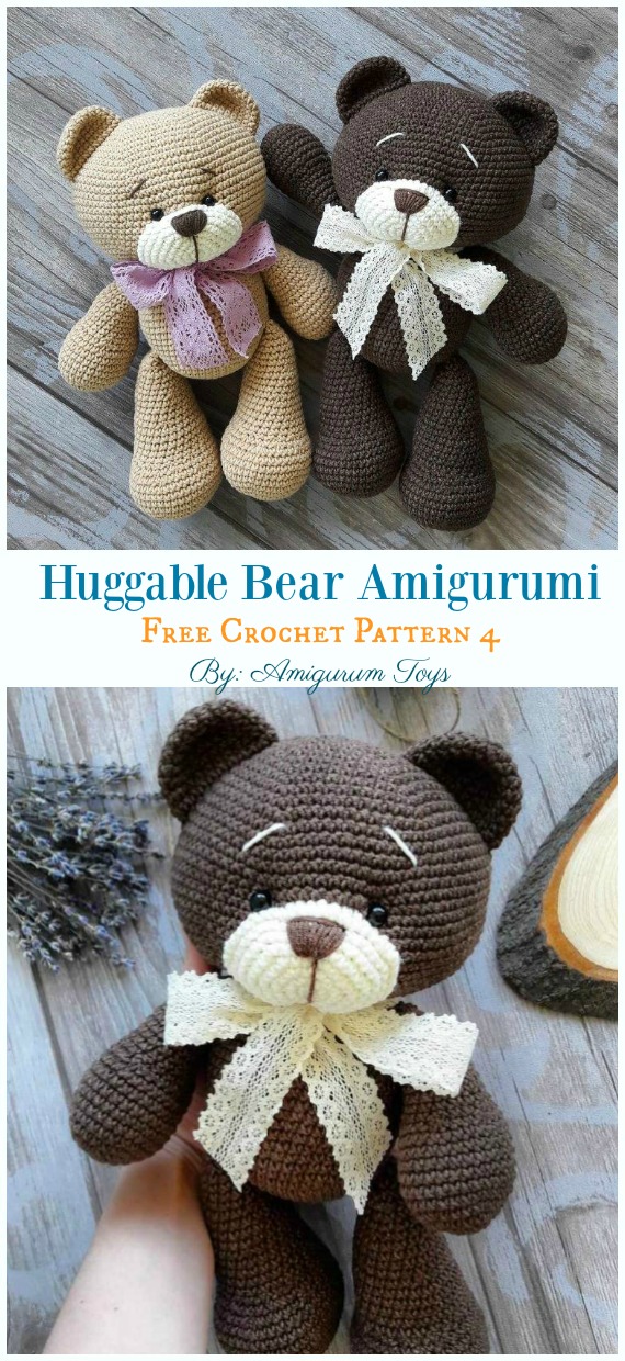 Huggable Bear Amigurumi Free Crochet Pattern - Free #Amigurumi; #Bear; Toy Softies Crochet Patterns