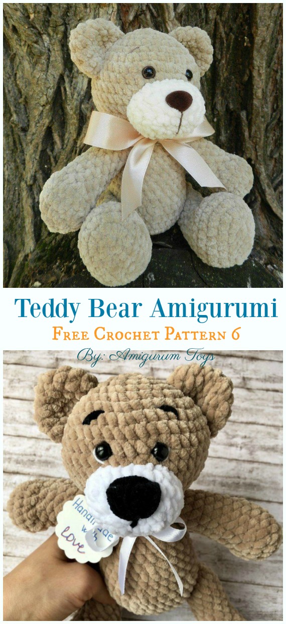 Teddy Bear Amigurumi Free Crochet Pattern - Free #Amigurumi; #Bear; Toy Softies Crochet Patterns