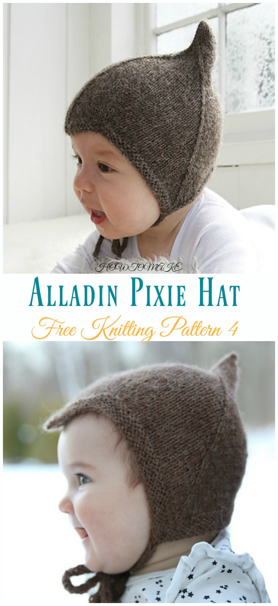 Alladin Pixie Hat Knitting Free Pattern - Kids #Pixie; #Hat; Free #Knitting; Patterns