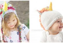 Unicorn Hat Knitting Free Patterns - Kids Animal #Hat; Free #Knitting Patterns