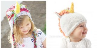 Unicorn Hat Knitting Free Patterns - Kids Animal #Hat; Free #Knitting Patterns