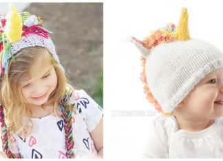 Unicorn Hat Knitting Free Patterns - Kids Animal #Hat; Free #Knitting Patterns