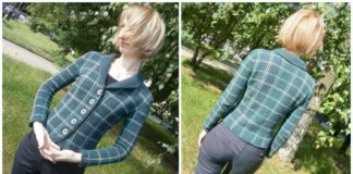 Lady Boss Women Plaid Jacket Knitting Free Pattern - Women #Cardigan; Free #Knitting; Patterns