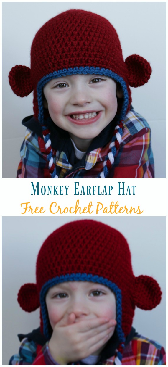 Monkey Hat Crochet Free Pattern - #Monkey; #Hat; Free #Crochet; Patterns