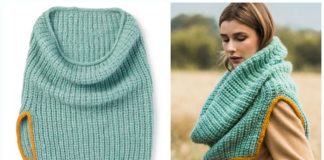 Split Rib Cowl Knitting Free Pattern - Women Cowl Free #Knitting Patterns