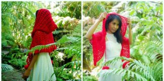 The Red Ridding Hood Cape Crochet Free Pattern - Women #Cape; Free #Crochet; Patterns