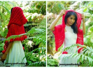 The Red Ridding Hood Cape Crochet Free Pattern - Women #Cape; Free #Crochet; Patterns