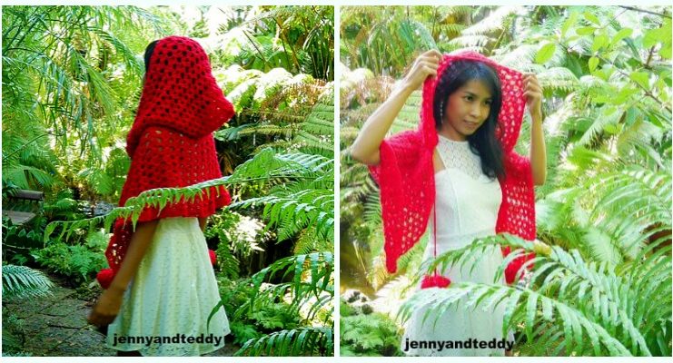 The Red Ridding Hood Cape Crochet Free Pattern - Women #Cape; Free #Crochet; Patterns