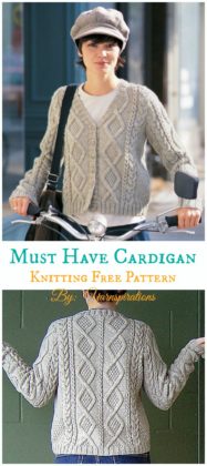 Must Have Cable Cardigan Knitting Free Pattern - Women Cardigan