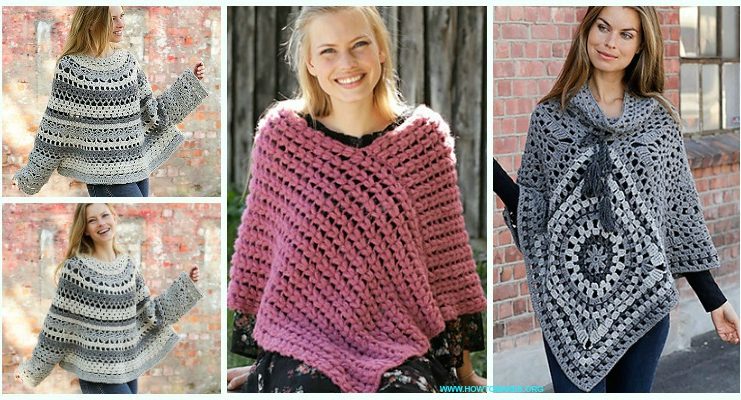 Women Poncho Free Crochet Patterns