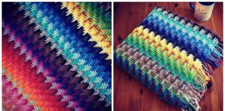 Move On Up Wrap Throw Free Crochet Pattern - #Throw; Blanket Free #Crochet; Patterns