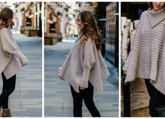 Alpine Poncho Sweater Crochet Free Pattern - Women #Poncho; Free #Crochet; Patterns