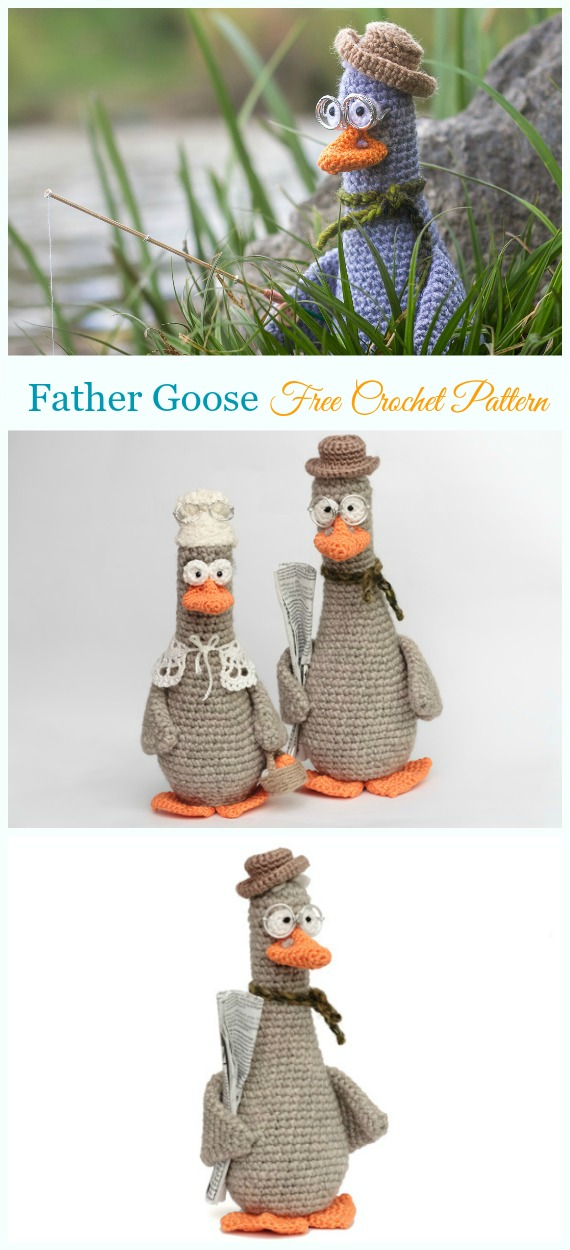 Crochet Father Goose Amigurumi F ree Pattern - #Amigurumi; #Goose; Crochet Free Patterns