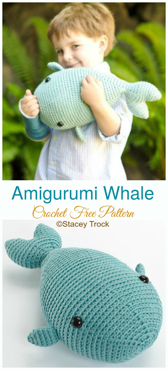 Amigurumi Whale Crochet Free Pattern - Crochet #SeaLife; Toys #Amigurumi; Free Patterns