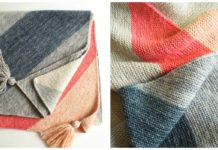 Colorblock Bias Blanket Knitting Free Patterns - Beginner Easy Baby #Blanket; Free #Knitting; Patterns