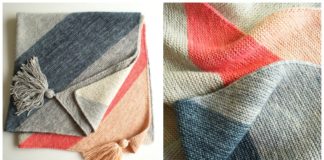 Colorblock Bias Blanket Knitting Free Patterns - Beginner Easy Baby #Blanket; Free #Knitting; Patterns