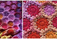 Cozy Flowers Blanket Crochet Free Pattern - #Hexagon; Blankets Free #Crochet; Patterns