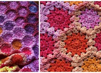 Cozy Flowers Blanket Crochet Free Pattern - #Hexagon; Blankets Free #Crochet; Patterns