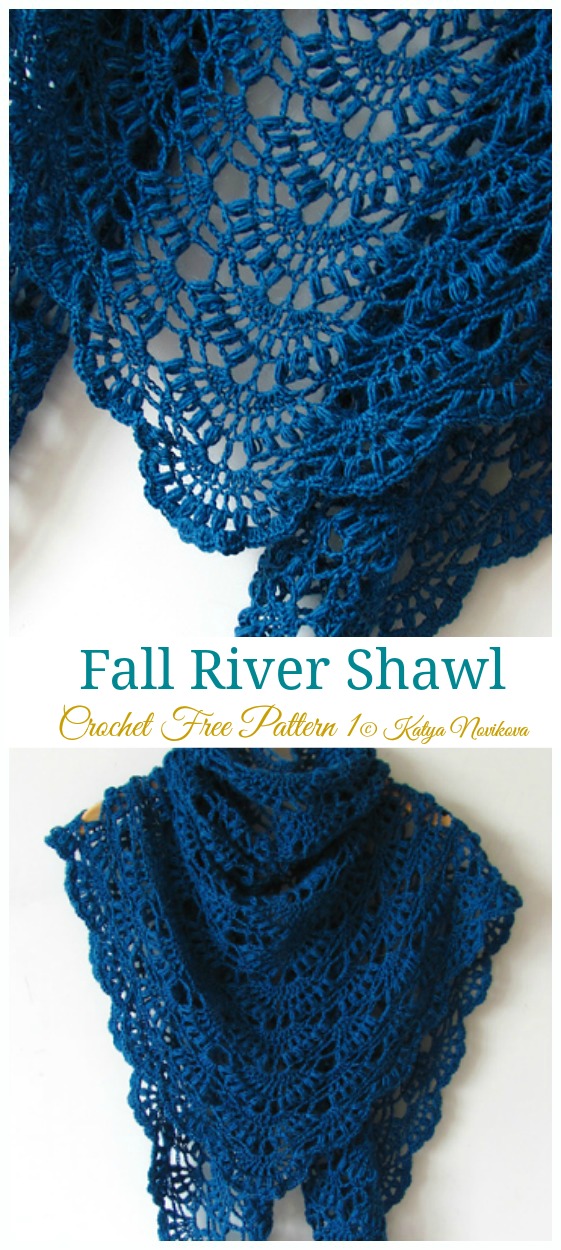 Fall River Shawl Crochet Free Pattern Lace Shawl
