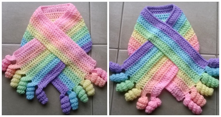 Free Crochet Rainbow Scarf Pattern