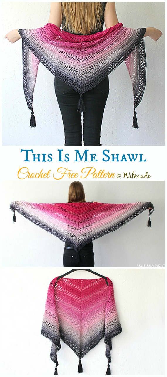 This Is Me Shawl Crochet Free Pattern - Women Lace #Shawl; Free #Crochet; Patterns