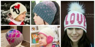 Valentine; Heart Beanie #Hat; Free #Crochet; Patterns