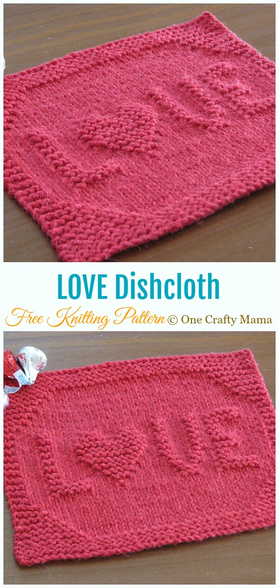 10 Valentine Heart Dish Cloth Free Knitting Patterns Page