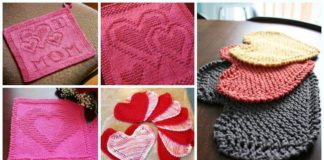 Valentine Heart Dish Cloth Free Knitting Patterns