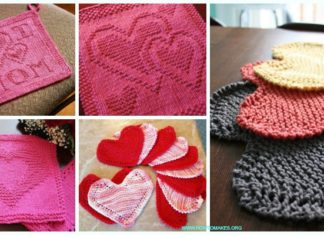 Valentine Heart Dish Cloth Free Knitting Patterns