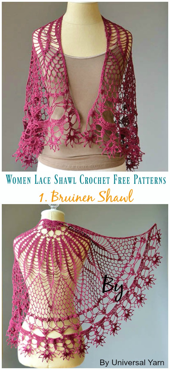 Corona Shawl Crochet Free Pattern - Women Lace #Shawl; Free #Crochet; Patterns