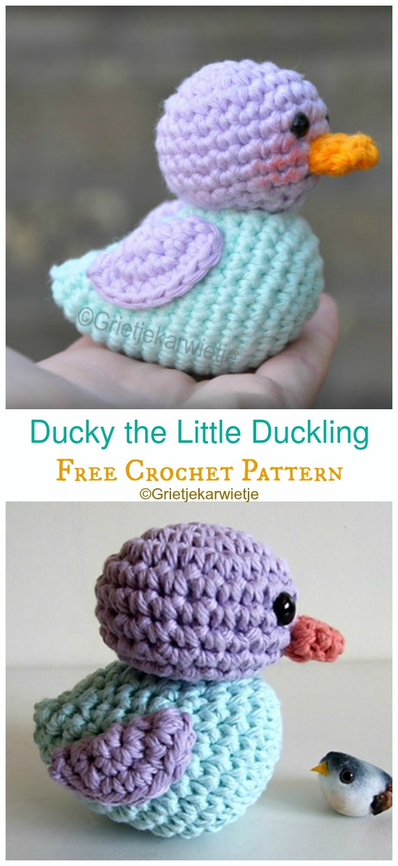 Ducky the little duckling Crochet Amigurumi Free Pattern - #Amigurumi; #Duck; Free Crochet Patterns 