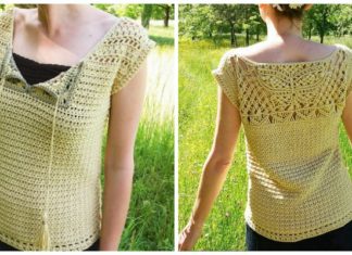 Blouse Isadora Top Crochet Free Pattern - Women Summer #Top Free #Crochet; Patterns