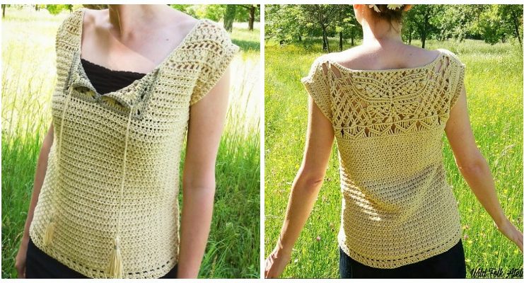Blouse Isadora Top Crochet Free Pattern - Women Summer #Top Free #Crochet; Patterns