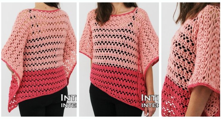 Crochet Asymmetrical Top Free Pattern & Video - Women Summer #Top Free #Crochet; Patterns