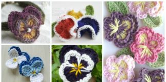 Crochet Pansy Flower Free Patterns