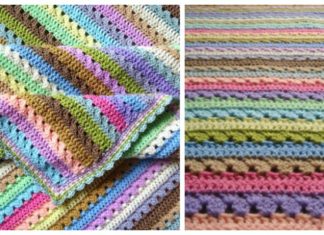 Cupcake Stripe Blanket Crochet Free Patterns - Stripy #Blanket; Free #Crochet; Patterns