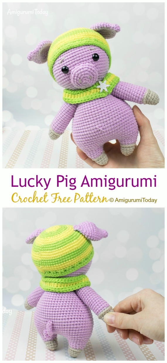 Amigurumi Lucky Pig Crochet Free Pattern - Free #Amigurumi; #Pig; Toy Softies Crochet Patterns