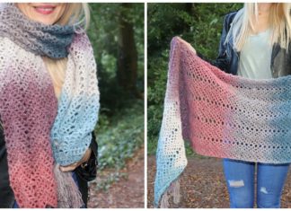 Omna Shawl Crochet Free Pattern - Long Rectangle #Shawl; Free #Crochet; Pattern