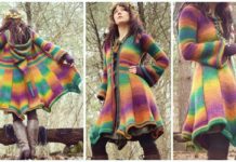Rainbow Elf Coat Crochet Free Pattern Rainbow Elf Coat Tunisian Crochet Free Pattern - Women #Coat; Sweater Free #Crochet; Patterns