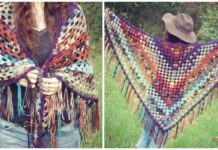 Scrappy Granny Shawl Crochet Free Pattern - Women Lace #Shawl; Free #Crochet; Patterns