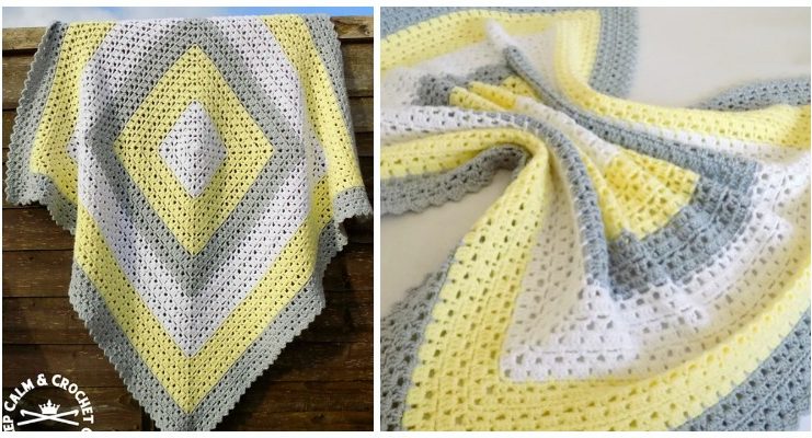 Superbly Simple Baby Blanket Crochet Free Pattern - Never Ending Square #Blanket; #Crochet; Free Pattern