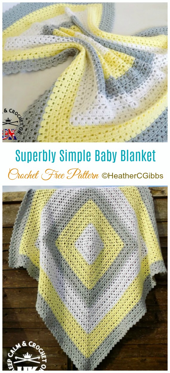 Superbly Simple Baby Blanket Crochet Free Pattern - Never Ending Square #Blanket; #Crochet; Free Pattern