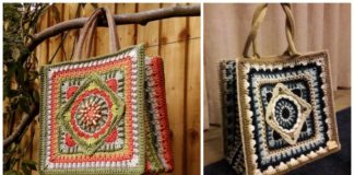 The Jackfield Tile Tote Bag Crochet Free Pattern - Tote #Bag; Free #Crochet; Patterns