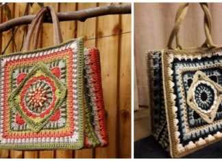 The Jackfield Tile Tote Bag Crochet Free Pattern - Tote #Bag; Free #Crochet; Patterns