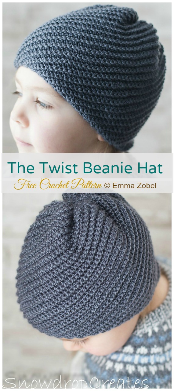 The Twist Beanie Hat Crochet Free Pattern - #Beanie; Hat Free #Crochet; Patterns
